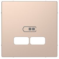 Лицевая панель Schneider Electric Merten D-Life для 2-м. розетки USB шампань картинка